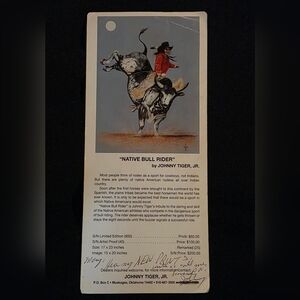 “Native Bull Rider” by Johnny Tiger Jr. – Signed & Personalized to Mary Prewit